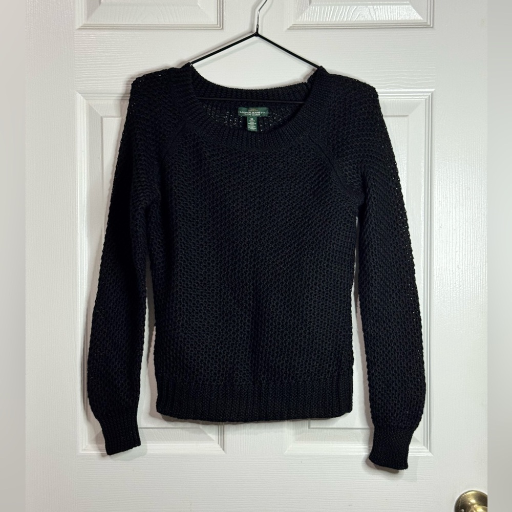 Lauren Ralph Lauren Crochet Women's Black Sweater - Size XS